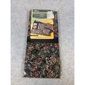 Clover Floral Cosmetic Brush Case Roll Up Large Fabric Holder 11x16"